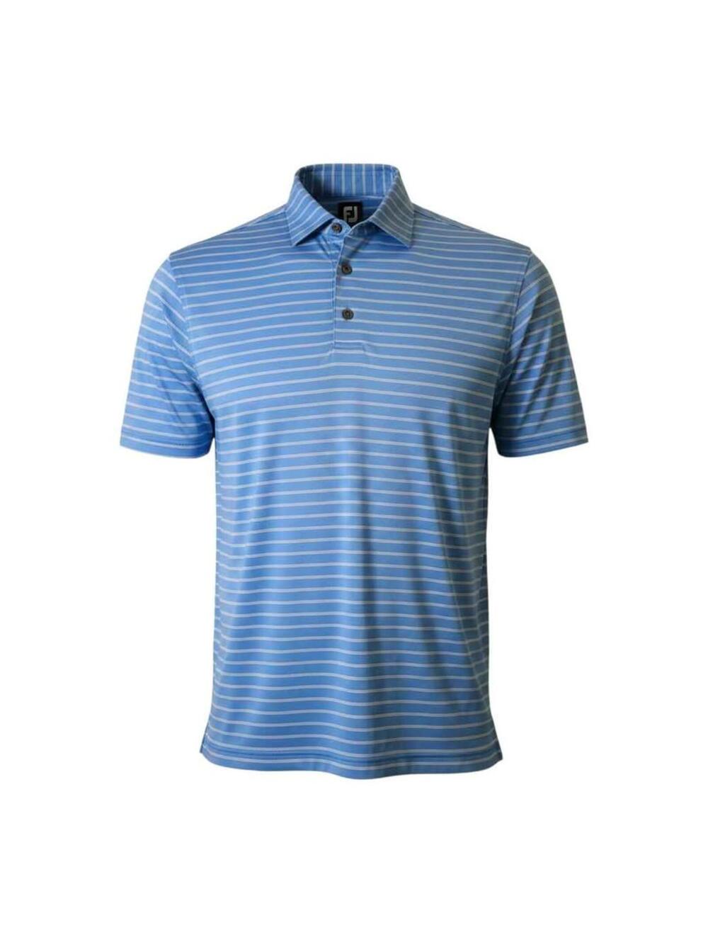 FJ FootJoy Blue Striped Golf Polo L‎